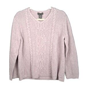Women’s Van Heusen Cable Knit Crew Neck Sweater Lavender Large
